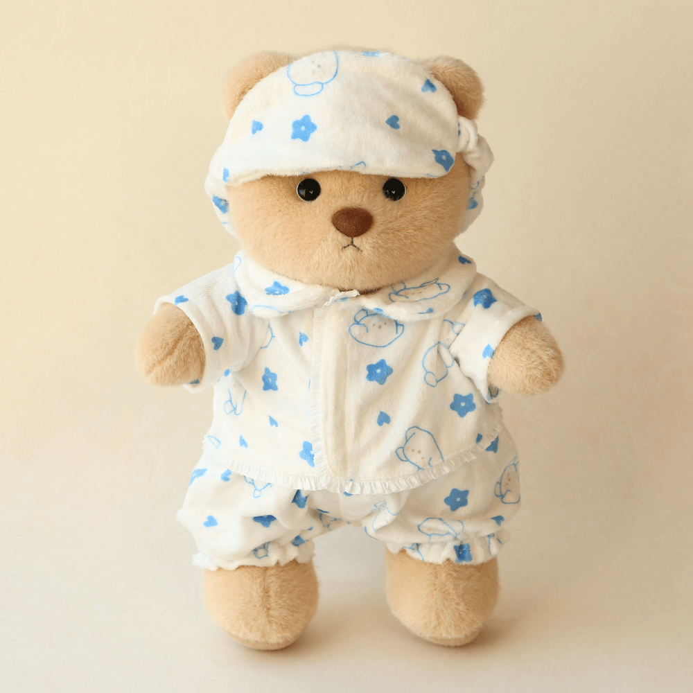 Nubi Teddy Bear with Starry Dreams Pajamas | Handmade Jointed Stuffed Bear