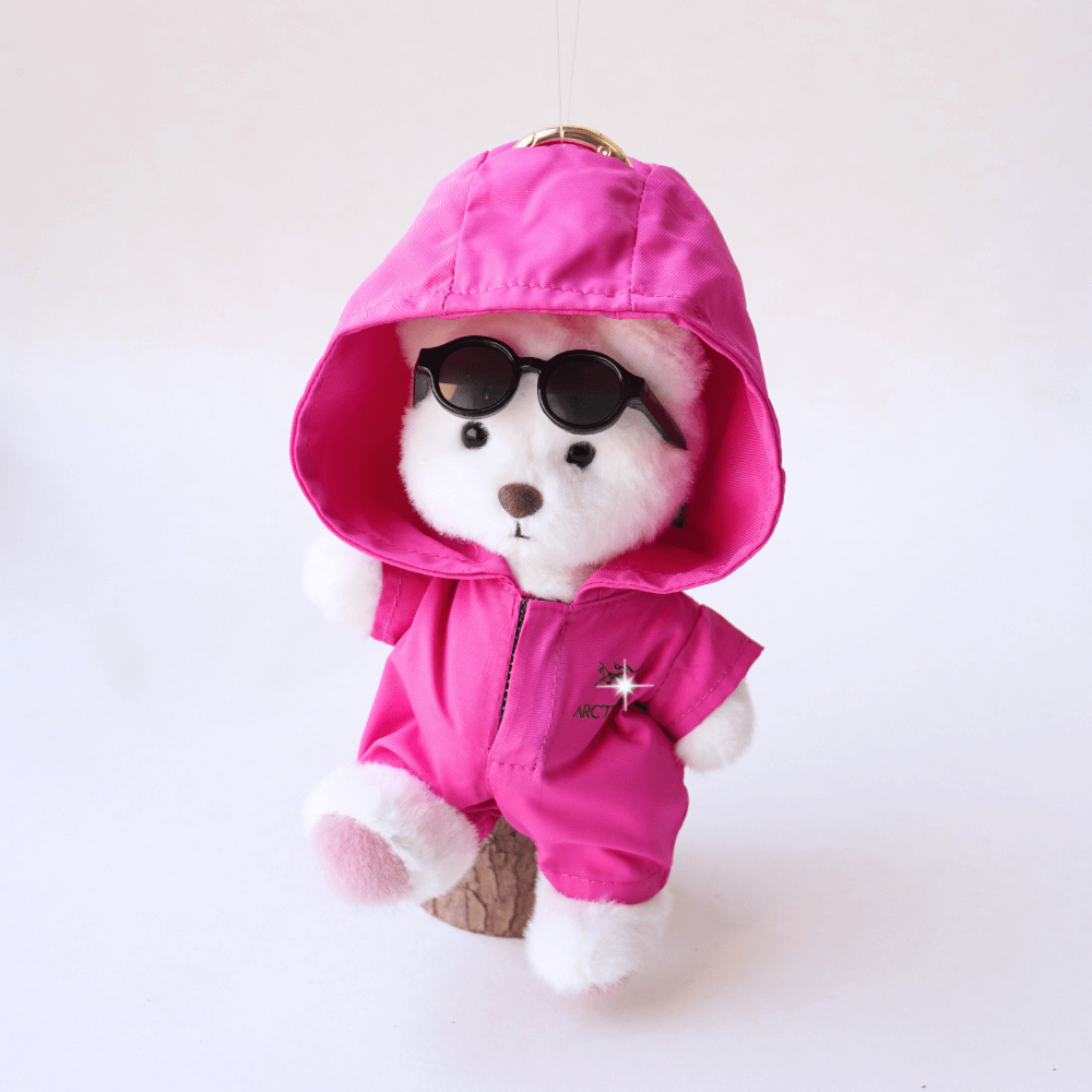 Nubi Teddy Bear Keychain & ArcTech Hooded Jacket Set - 6 Inches (Bear Included)