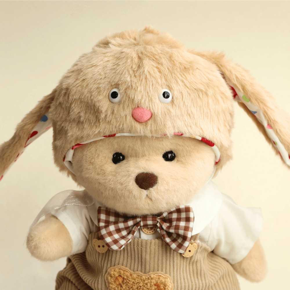 Nubi Teddy Bear with Long-Ear Outfit | Handmade Jointed Stuffed Bear