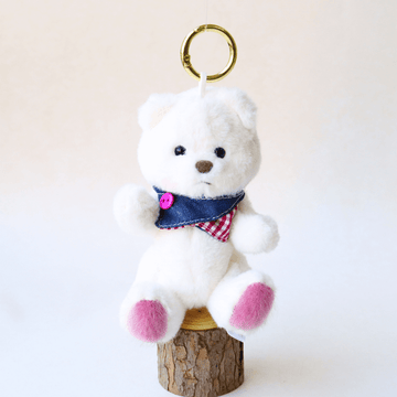 Nubi Teddy Bear Keychain & ColorBlock Scarf - 6 Inches (Bear Included)