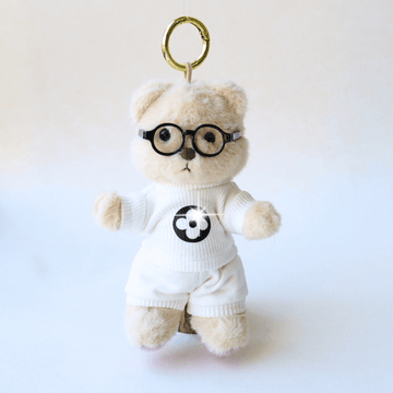 Nubi Teddy Bear Keychain & White Academy Set - 6 Inches (Bear Included)