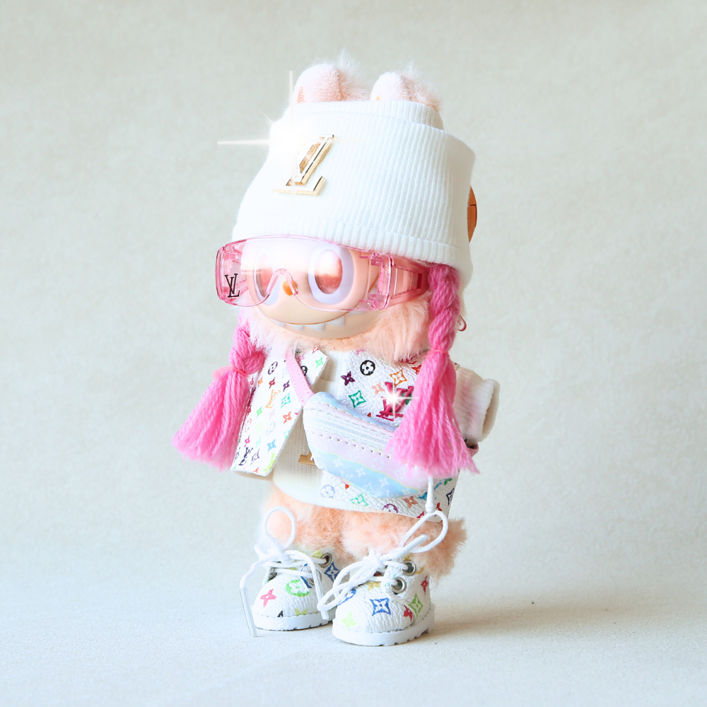 Luxe White Vest Set (6-Piece) Labubu Clothes