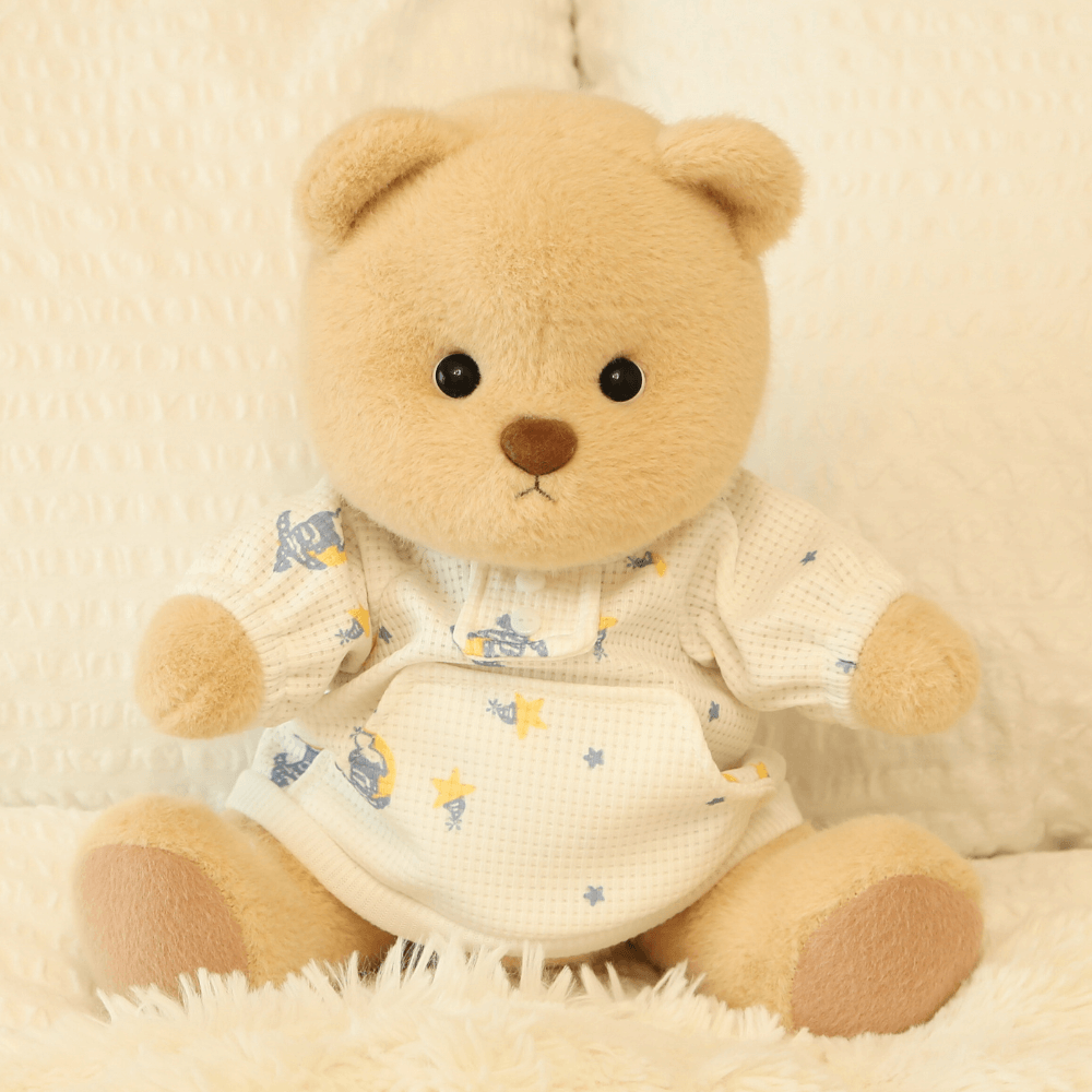 Nubi Teddy Bear with Star Pajamas | Handmade Jointed Stuffed Bear
