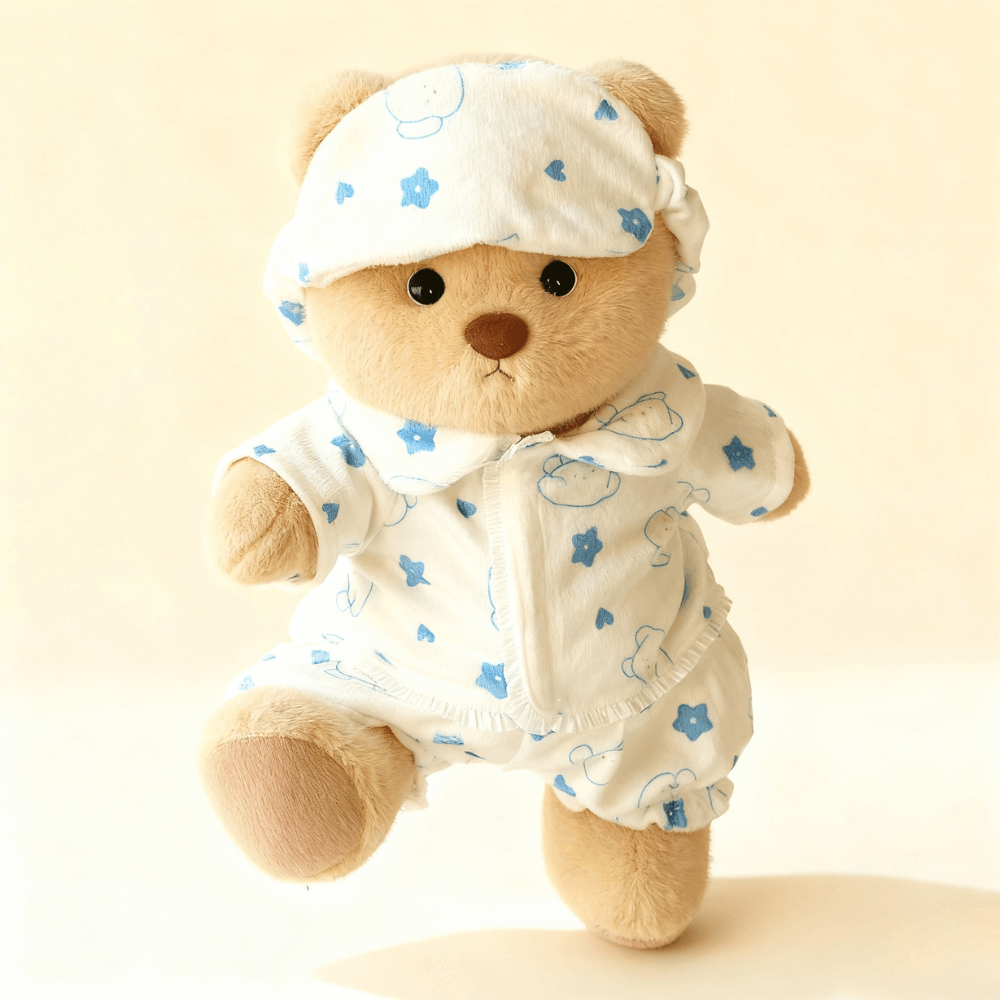 Nubi Teddy Bear with Starry Dreams Pajamas | Handmade Jointed Stuffed Bear