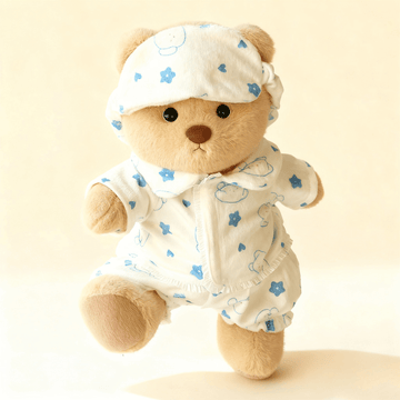 Nubi Teddy Bear with Starry Dreams Pajamas | Handmade Jointed Stuffed Bear