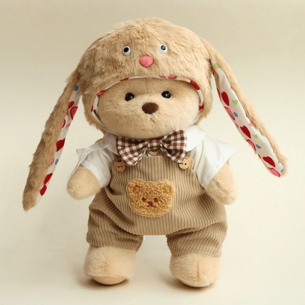 Nubi Teddy Bear with Long-Ear Outfit | Handmade Jointed Stuffed Bear