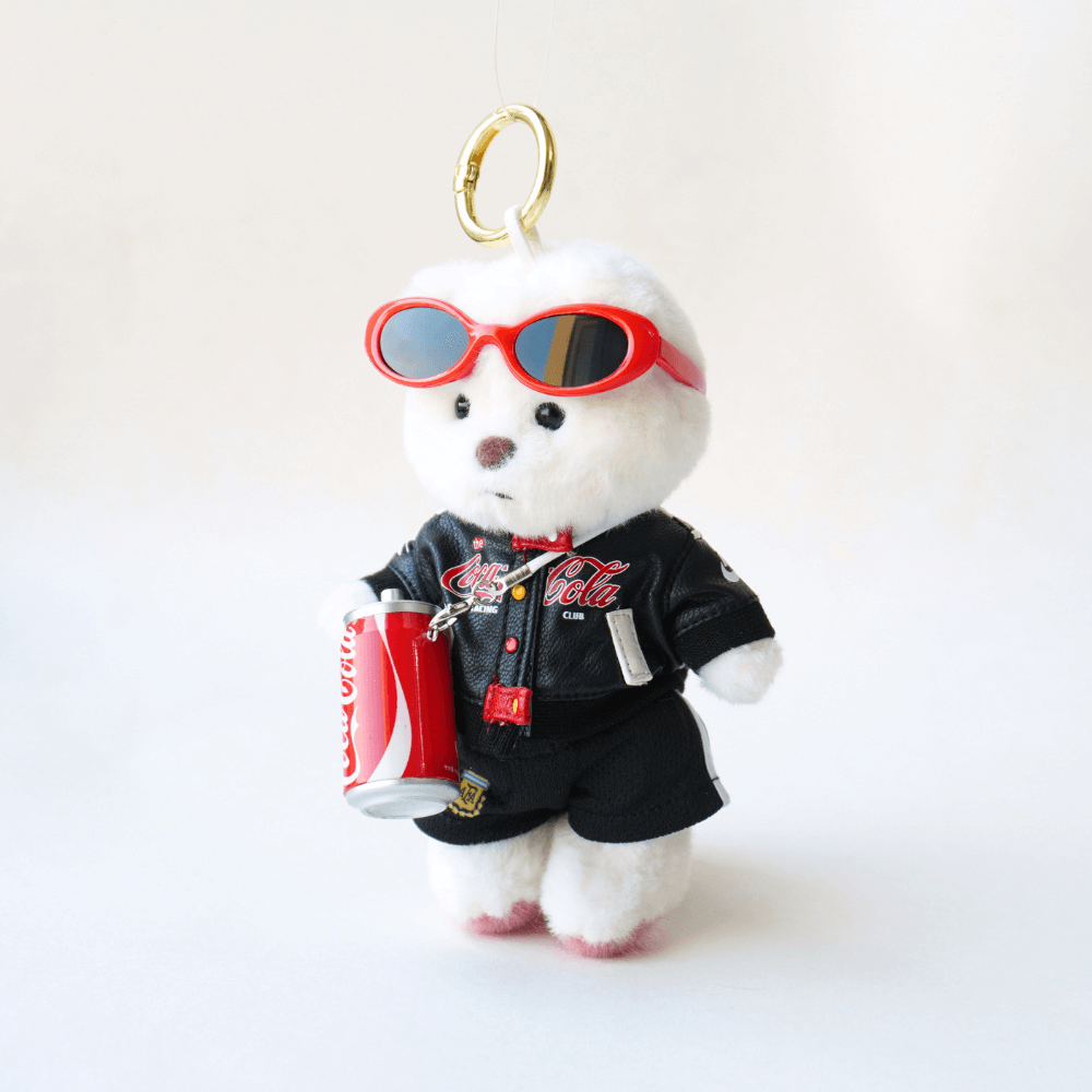 Nubi Teddy Bear Keychain & Coke Jacket Set - 6 Inches (Bear Included)