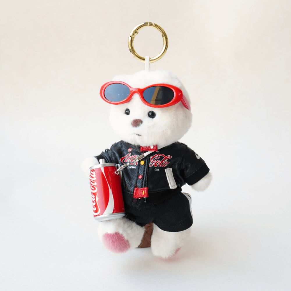 Nubi Teddy Bear Keychain & Coke Jacket Set - 6 Inches (Bear Included)