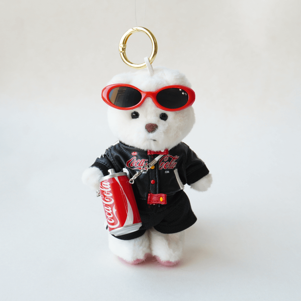 Nubi Teddy Bear Keychain & Coke Jacket Set - 6 Inches (Bear Included)