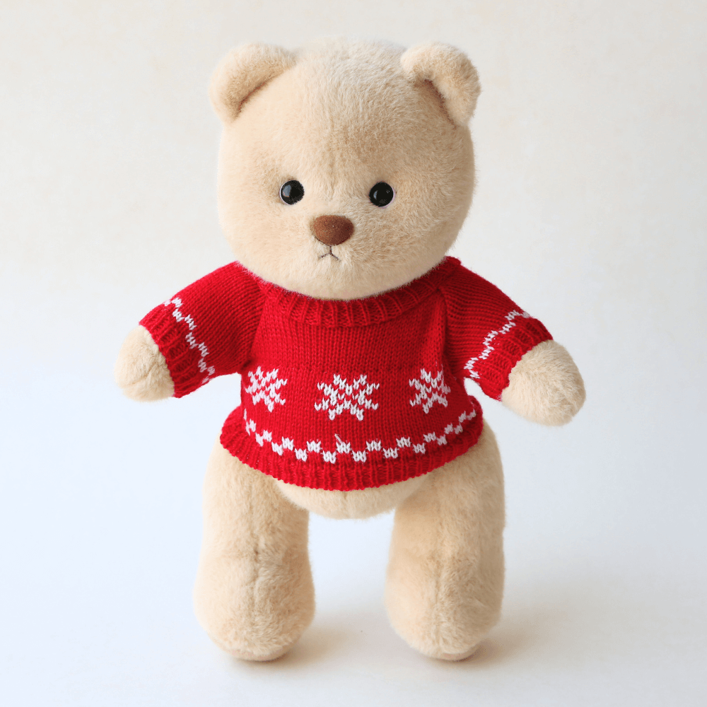 Snowflake Knit Sweater| Handmade Jointed Stuffed Bear