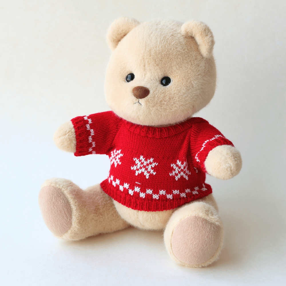 Snowflake Knit Sweater| Handmade Jointed Stuffed Bear