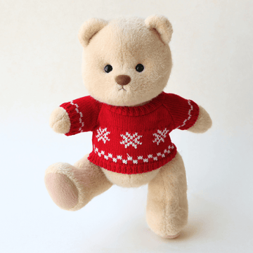 Snowflake Knit Sweater| Handmade Jointed Stuffed Bear