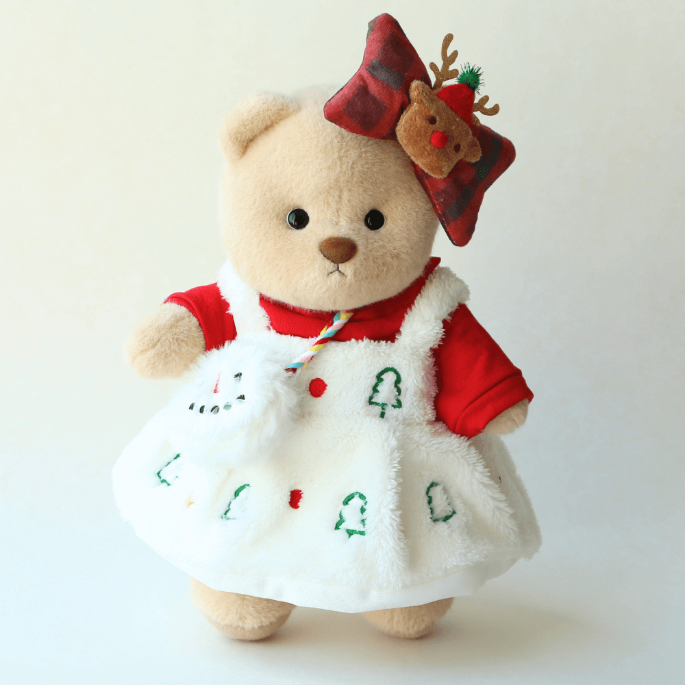 Little Tree Dress Set with Crossbody Bag| Handmade Jointed Stuffed Bear