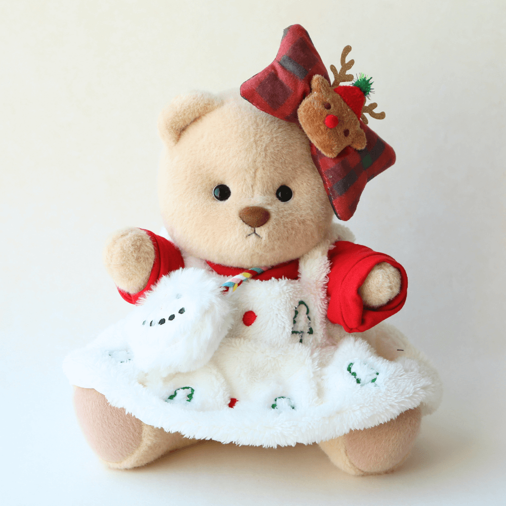 Little Tree Dress Set with Crossbody Bag| Handmade Jointed Stuffed Bear