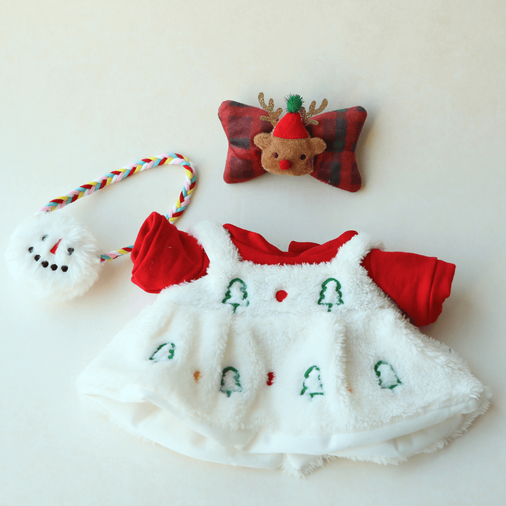 Little Tree Dress Set with Crossbody Bag| Handmade Jointed Stuffed Bear