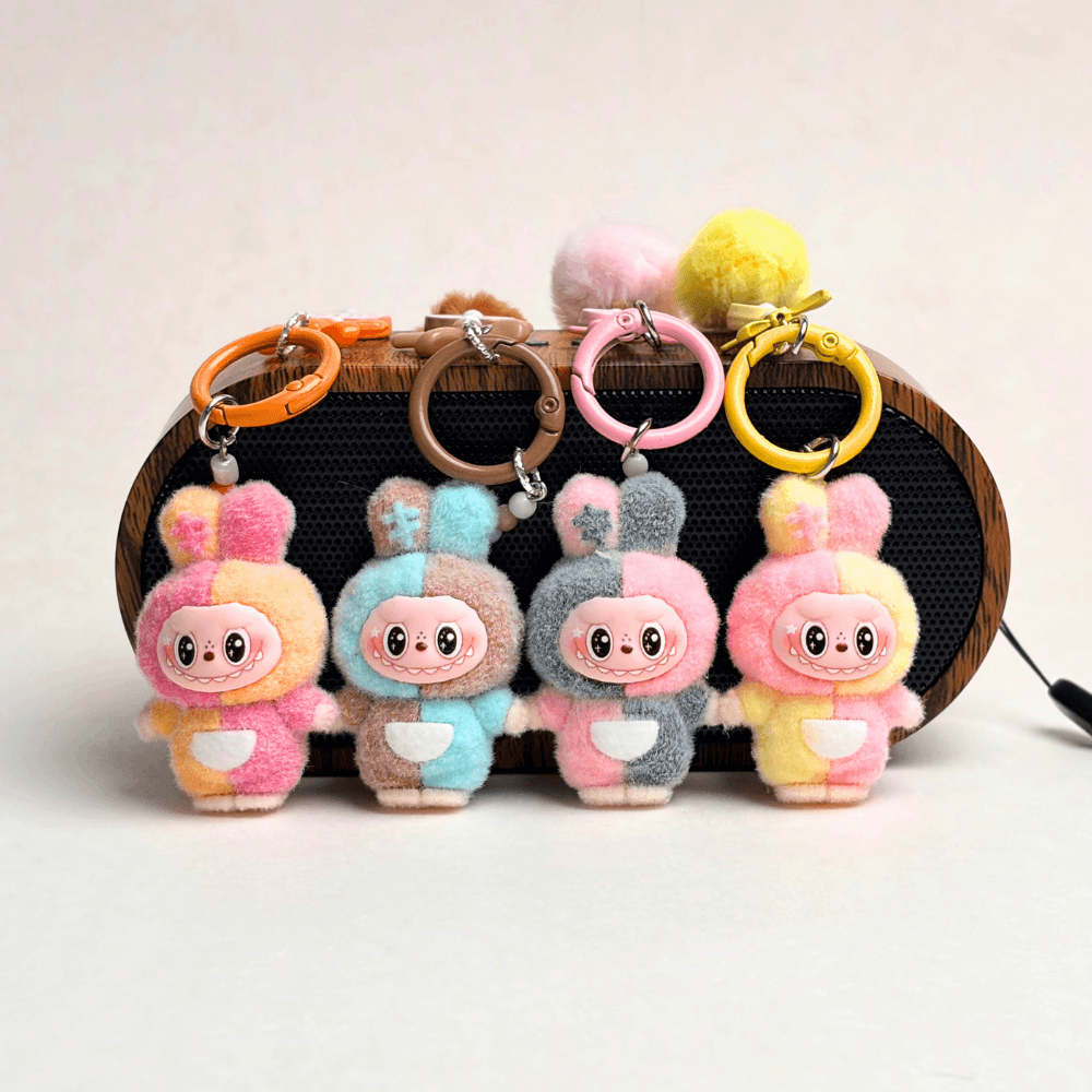 Candy color Mini Labubu keychain