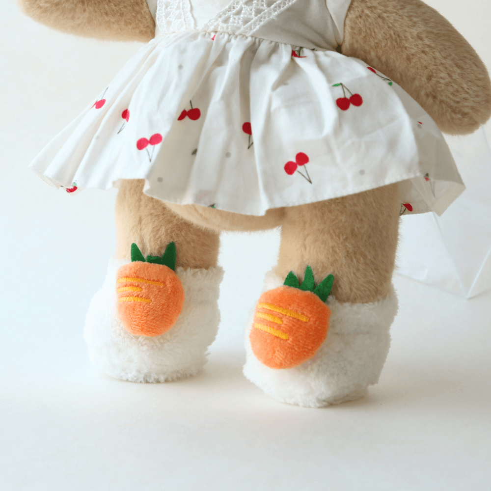 Carrot Plush Shoes | Handmade Jointed Stuffed Bear