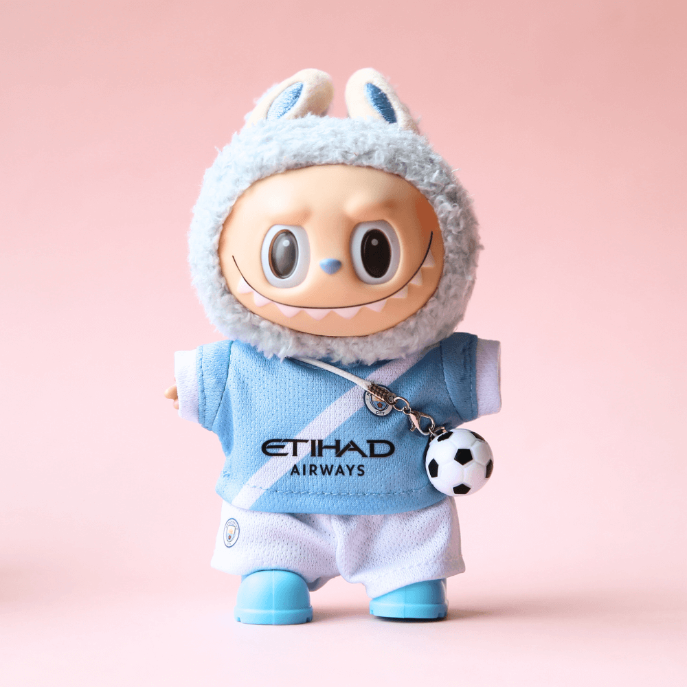 Manchester City Football Set (4-Piece with Ball) for Labubu 