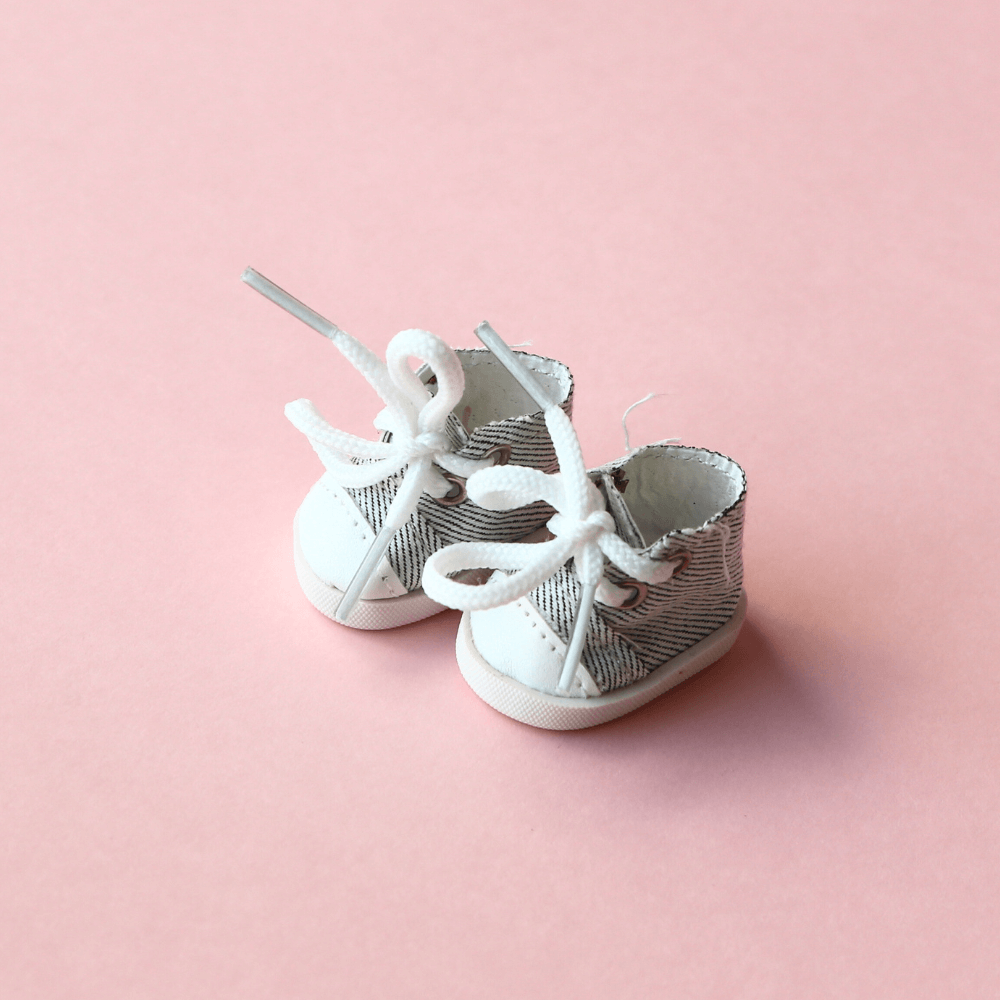 Mini White Canvas Shoes