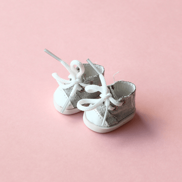 Mini White Canvas Shoes
