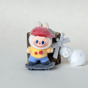 Skateboard Mini Labubu keychain