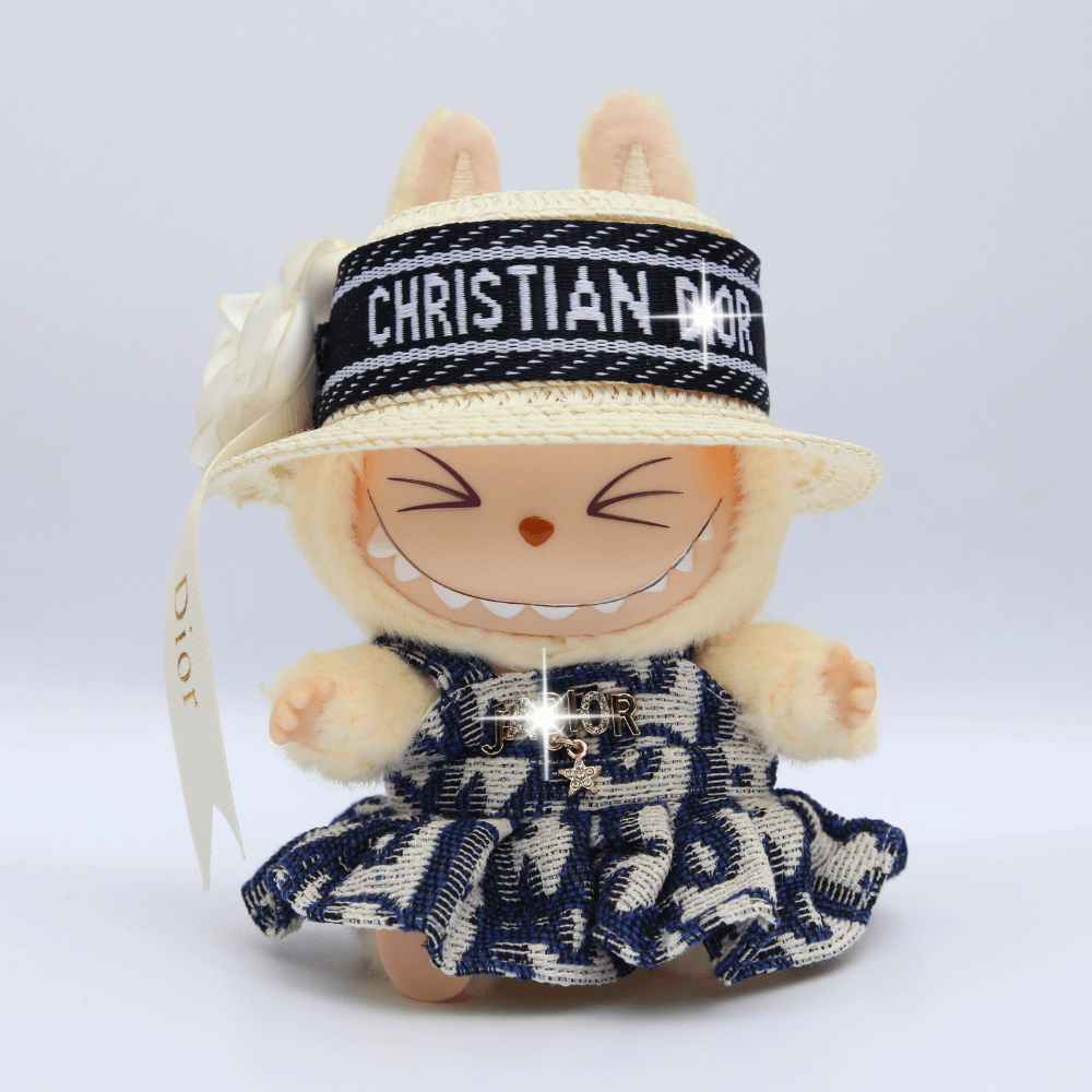 D-Style Labubu Dress, Hat & Bag 3-piece Set - Labubu Fashion Clothes (Bag Included)