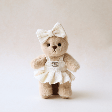Nubi Teddy Bear Keychain & Mini Luxe Dress with Bow - 6 Inches (Bear Included)