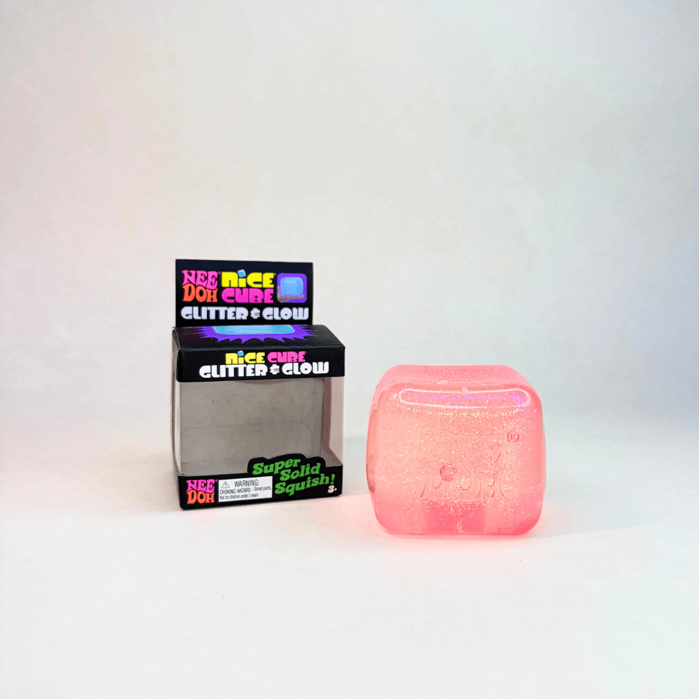 NeeDoh Nice Cube Glitter & Glow packaging