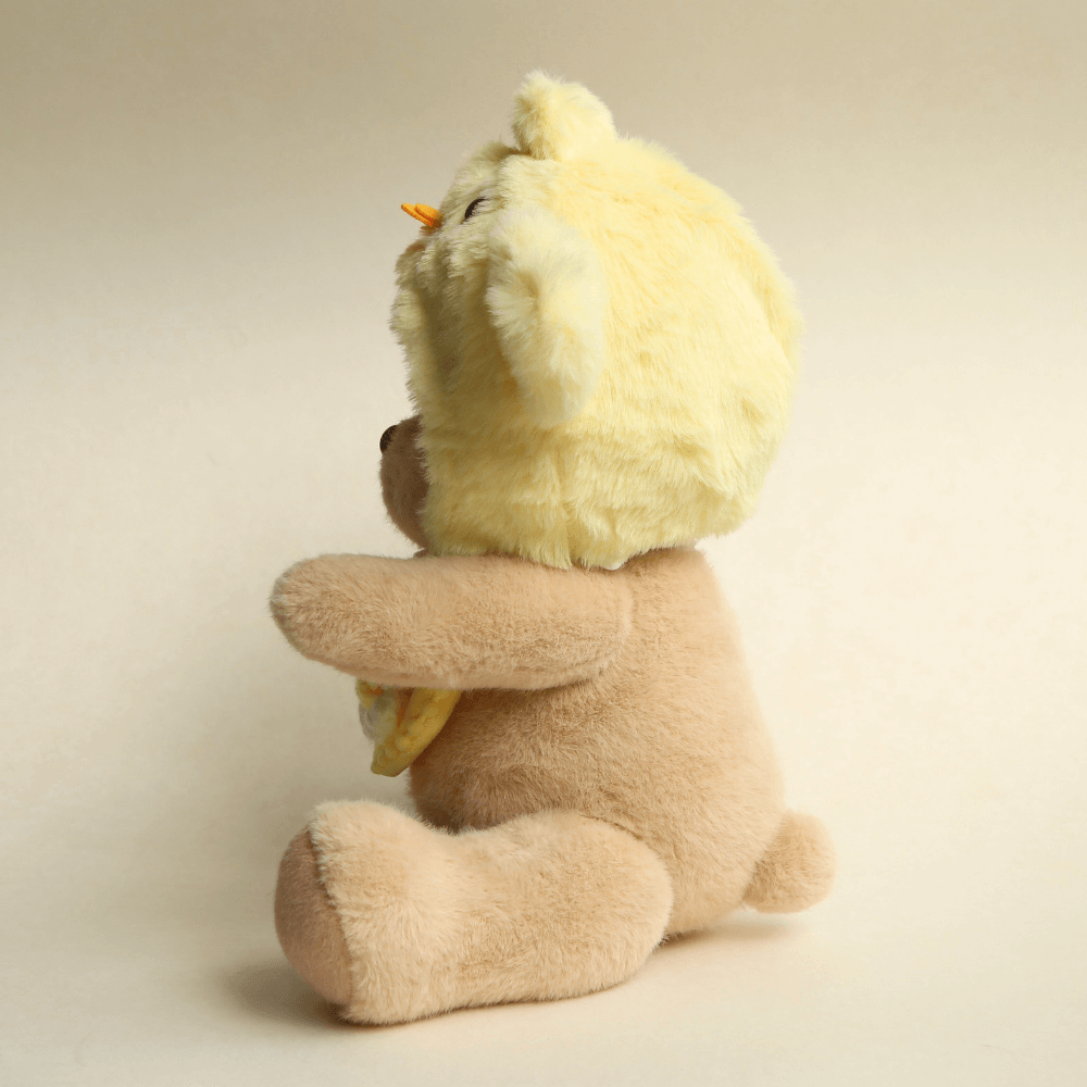 Nubi Teddy Bear with Plush Chick Outfit | Handmade Jointed Stuffed Bear