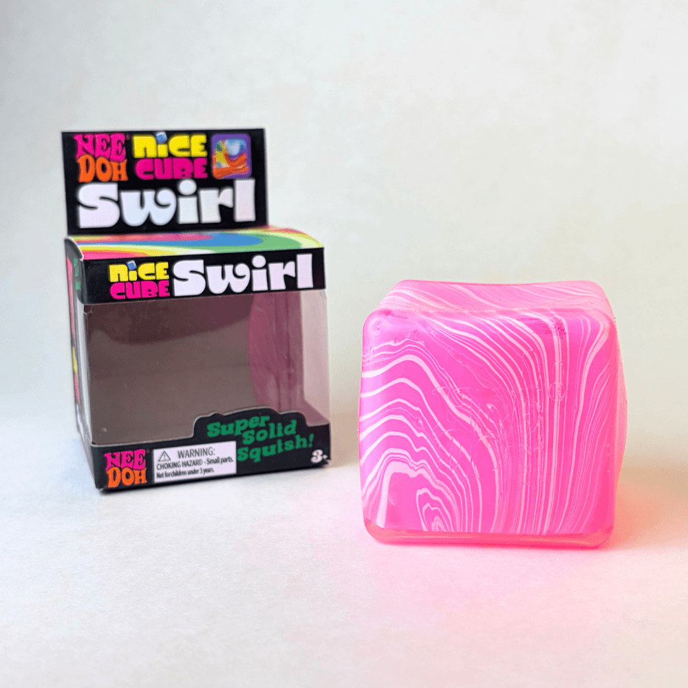 NeeDoh Nice Cube Swirl- Satisfying Square Shaped Sensory Toy, Original Size