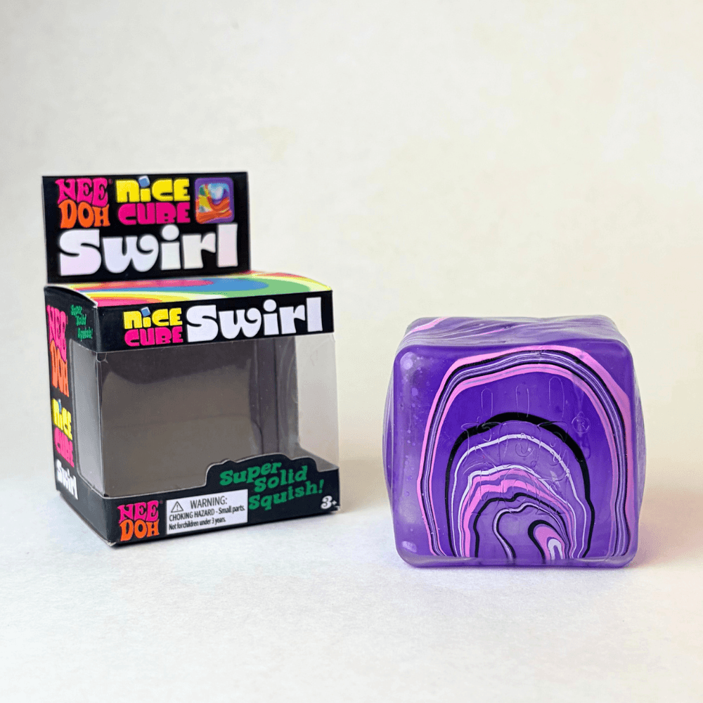 NeeDoh Nice Cube Swirl- Satisfying Square Shaped Sensory Toy, Original Size