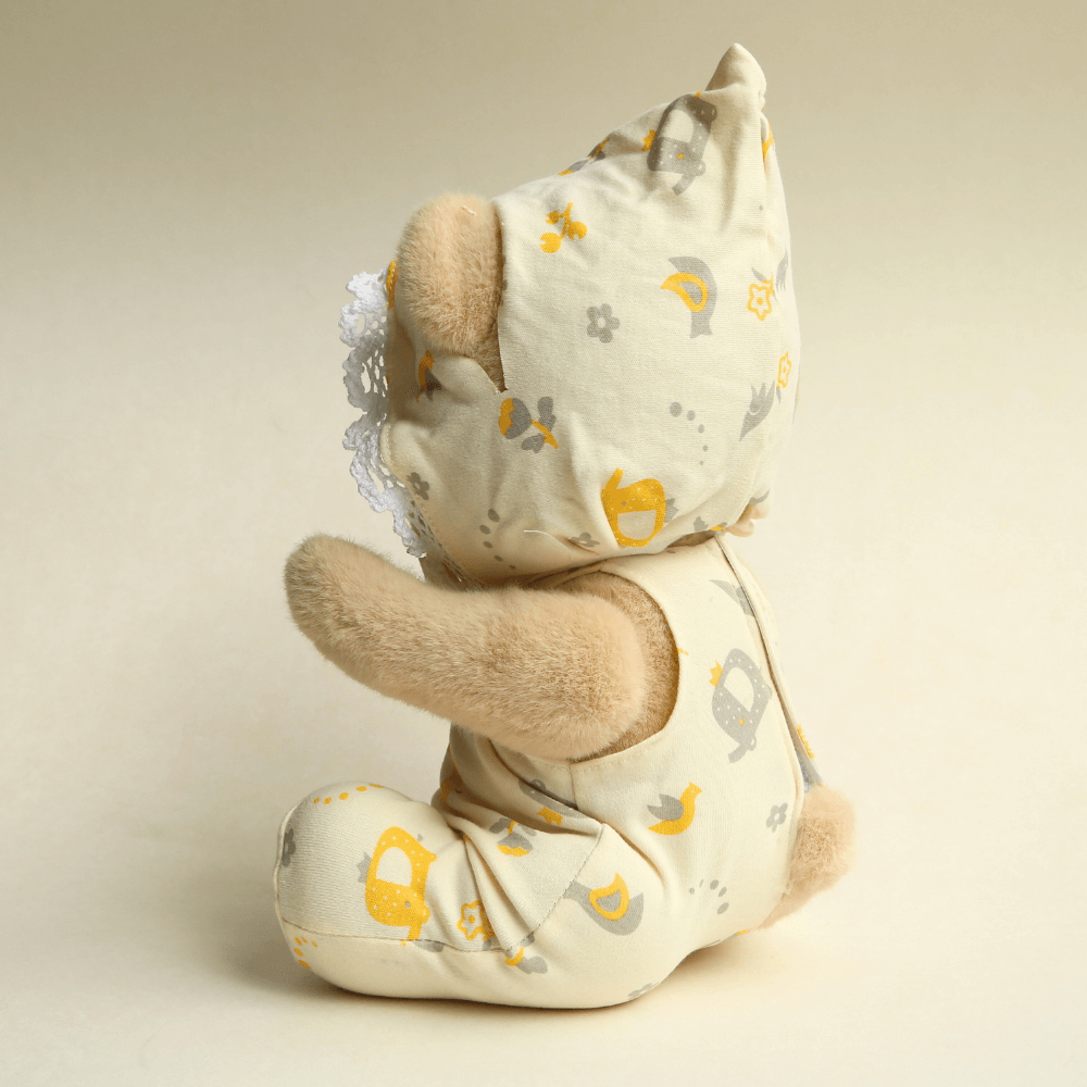 Nubi Teddy Bear with Yellow Pajamas | Handmade Jointed Stuffed Bear