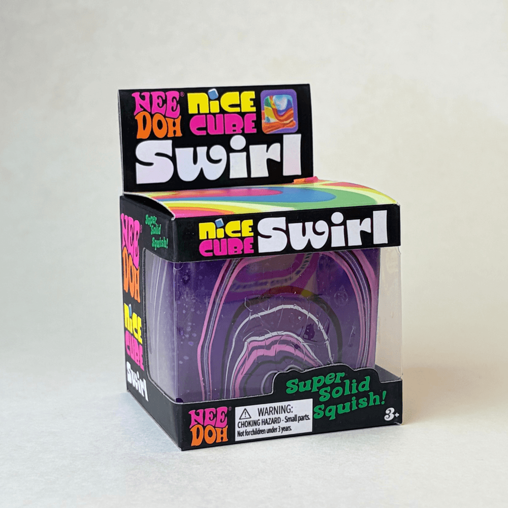 NeeDoh Nice Cube Swirl- Satisfying Square Shaped Sensory Toy, Original Size