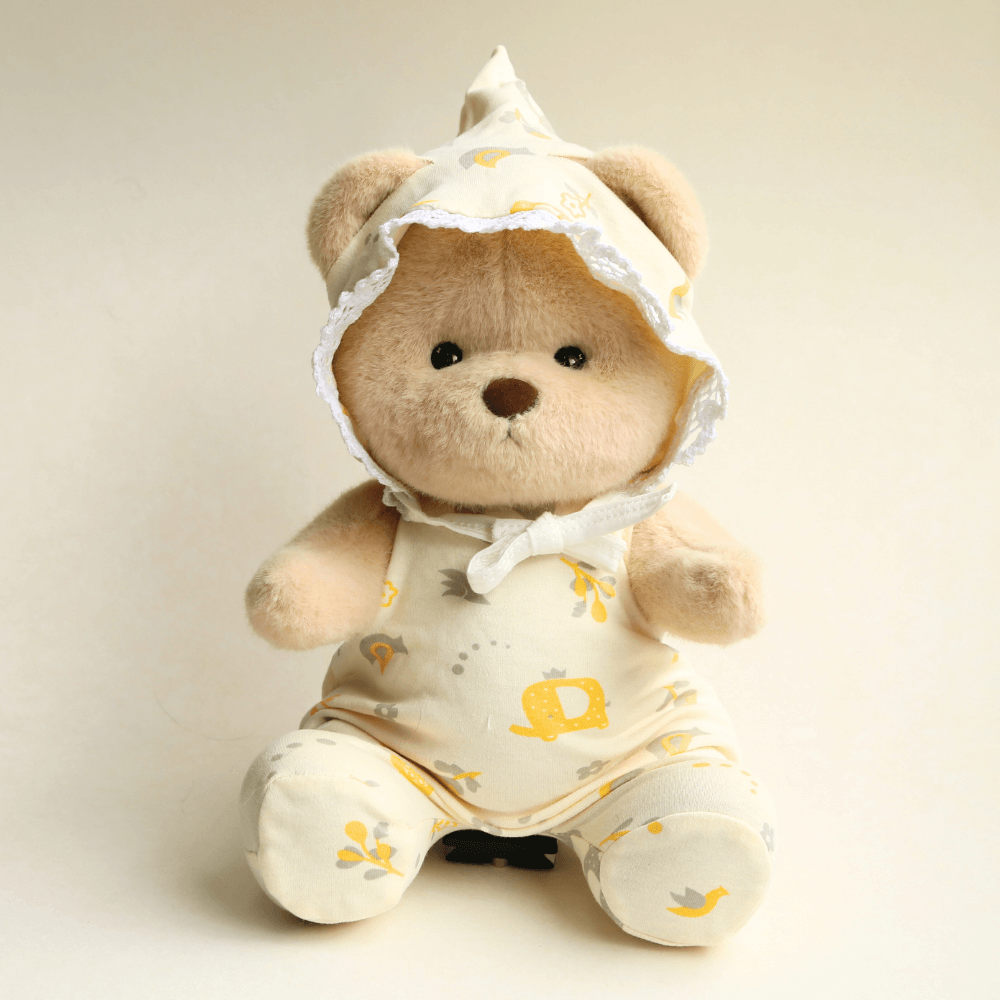 Nubi Teddy Bear with Yellow Pajamas | Handmade Jointed Stuffed Bear