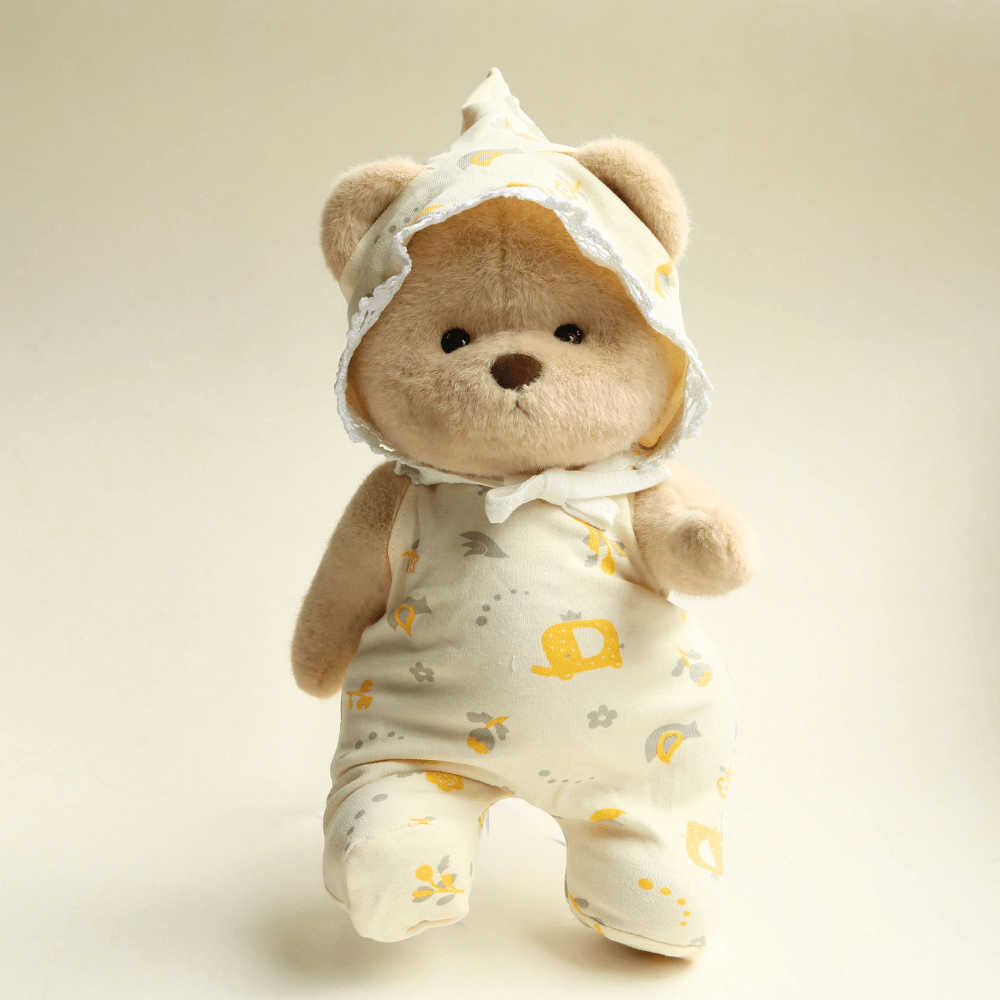Nubi Teddy Bear with Yellow Pajamas | Handmade Jointed Stuffed Bear