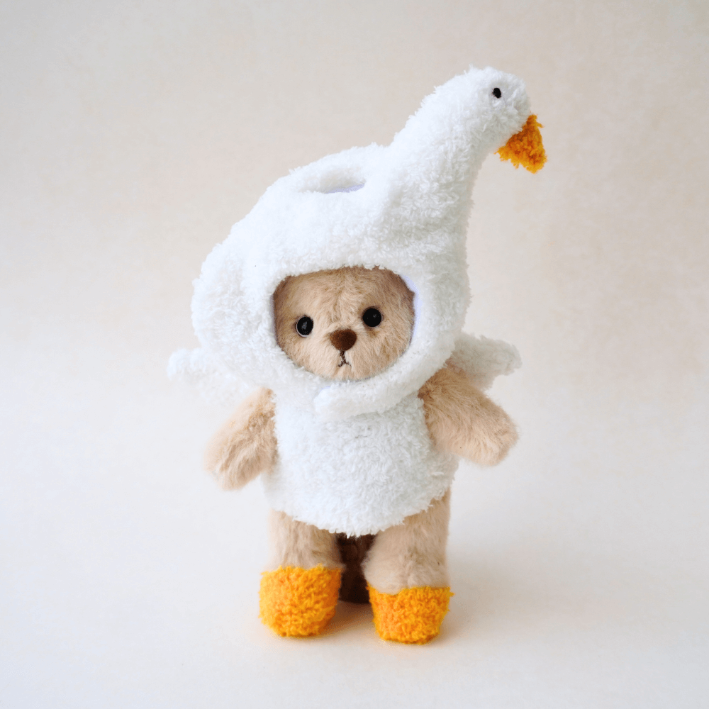 Nubi Teddy Bear Keychain & Fluffy Goose Outfit - 6 Inches (Bear Included)