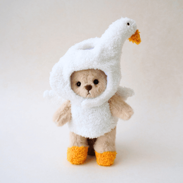 Nubi Teddy Bear Keychain & Fluffy Goose Outfit - 6 Inches (Bear Included)
