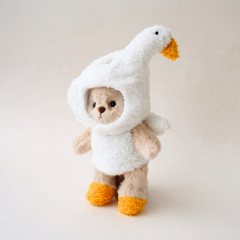 Nubi Teddy Bear Keychain & Fluffy Goose Outfit - 6 Inches (Bear Included)