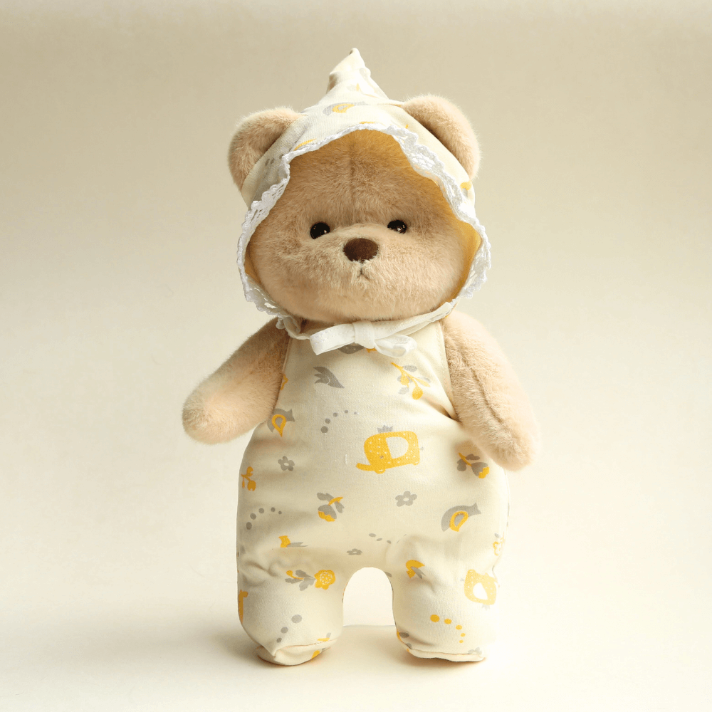 Nubi Teddy Bear with Yellow Pajamas | Handmade Jointed Stuffed Bear