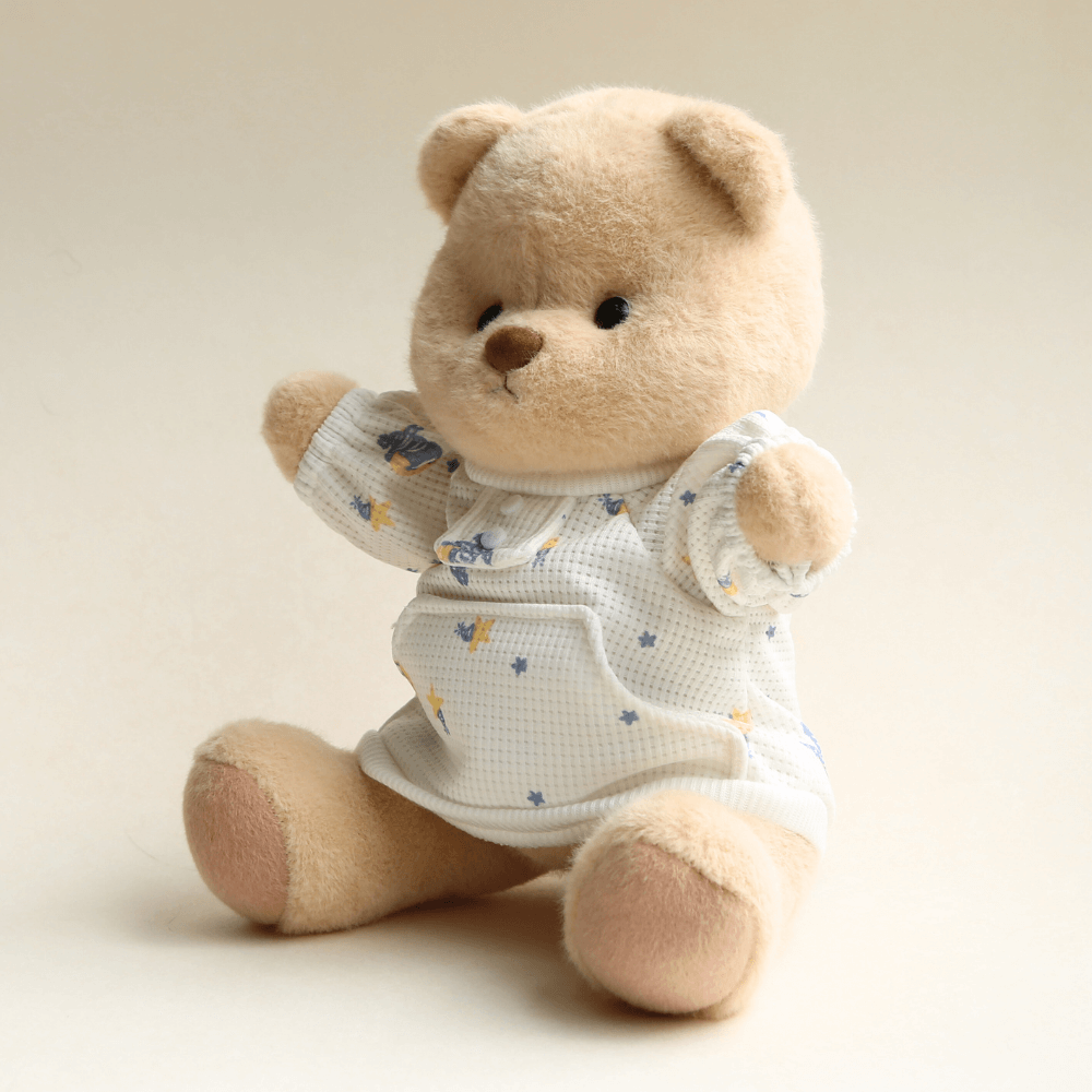 Nubi Teddy Bear with Star Pajamas | Handmade Jointed Stuffed Bear