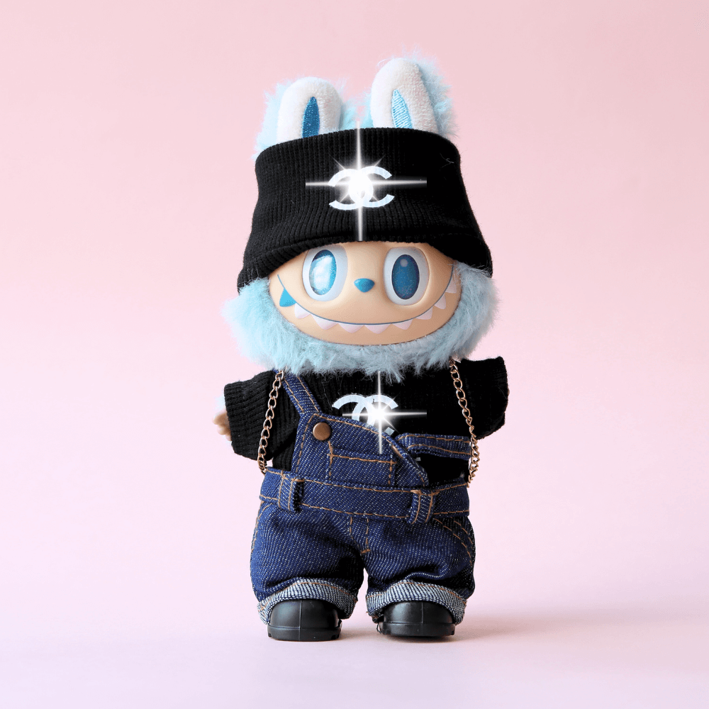 Denim Overalls 3-Piece Set for Labubu – Nubi & Pals