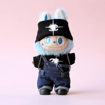 Denim Overalls 3-Piece Set for Labubu