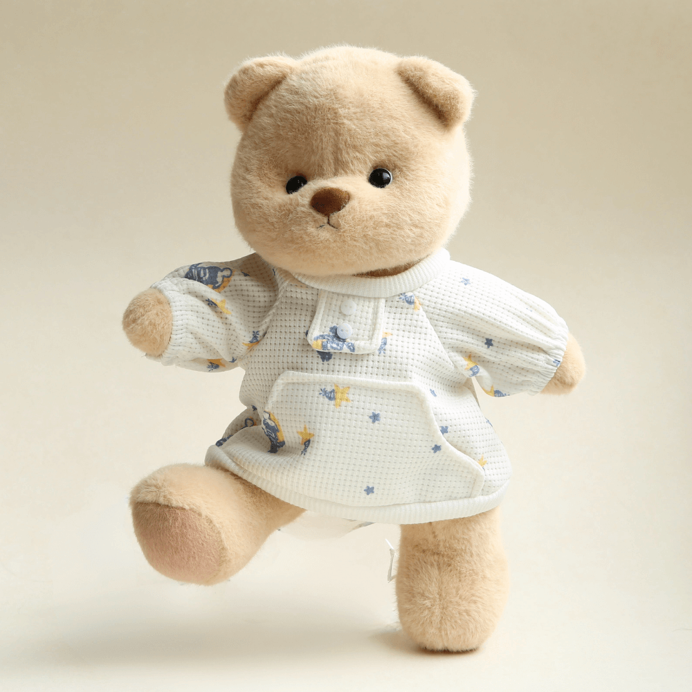 Nubi Teddy Bear with Star Pajamas | Handmade Jointed Stuffed Bear