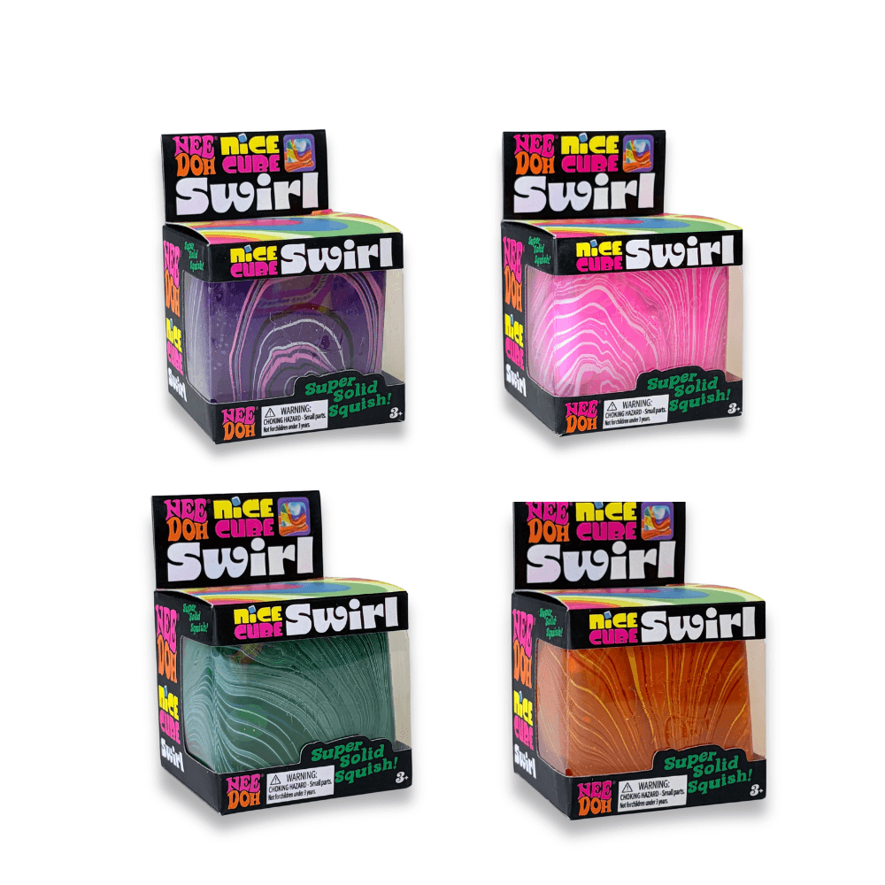 NeeDoh Nice Cube Swirl- Satisfying Square Shaped Sensory Toy, Original Size