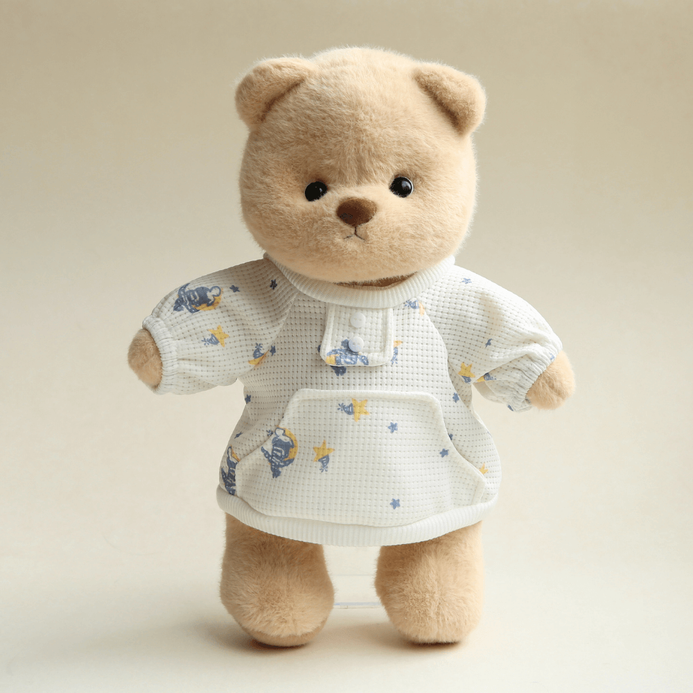 Nubi Teddy Bear with Star Pajamas | Handmade Jointed Stuffed Bear