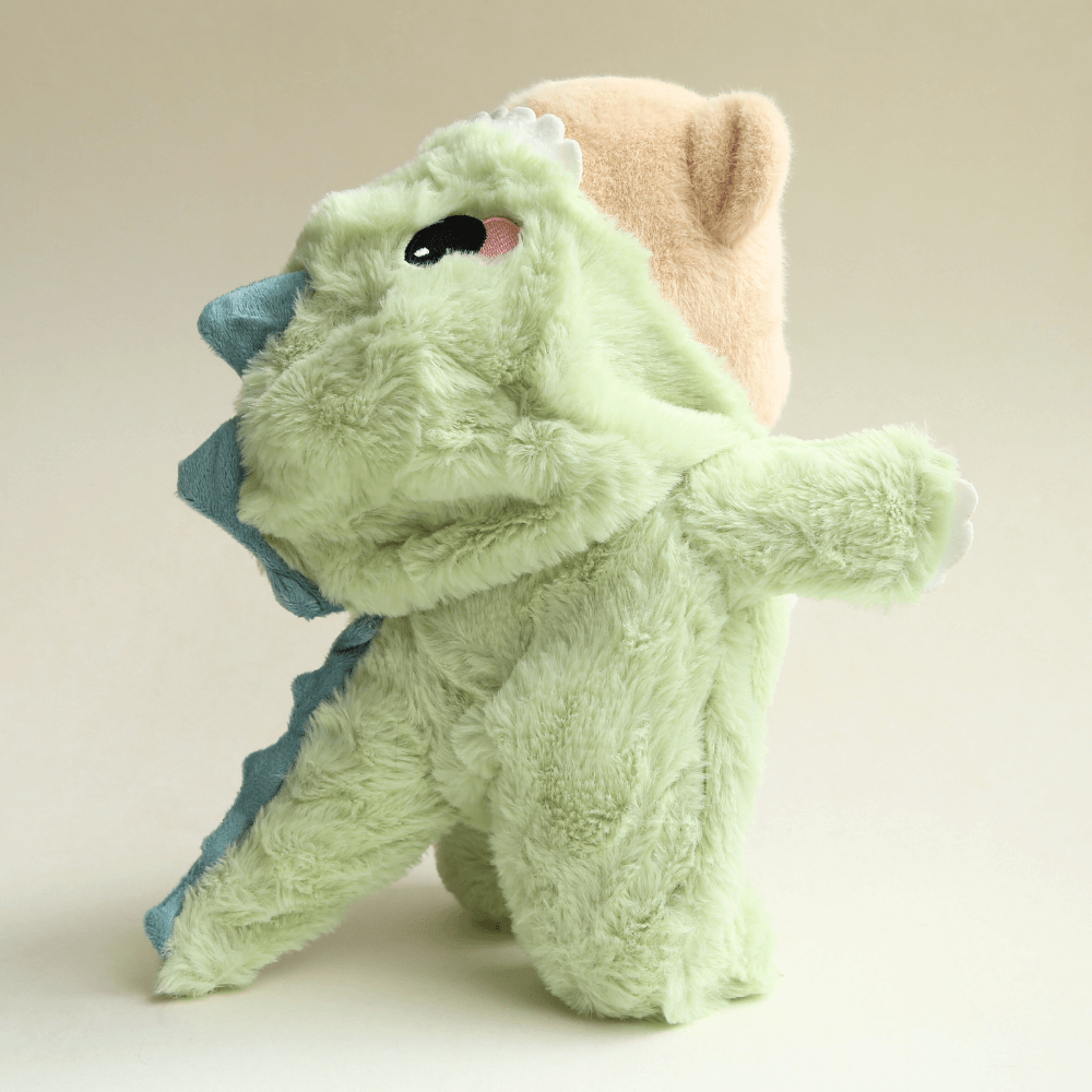 Nubi Teddy Bear with Green Dinosaur Outfit | Handmade Jointed Stuffed Bear