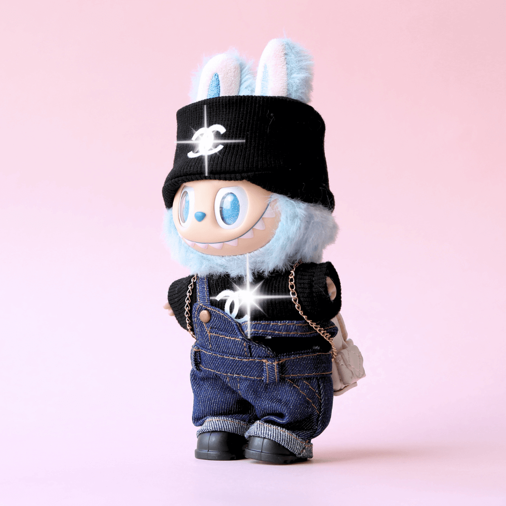 Denim Overalls 3-Piece Set for Labubu