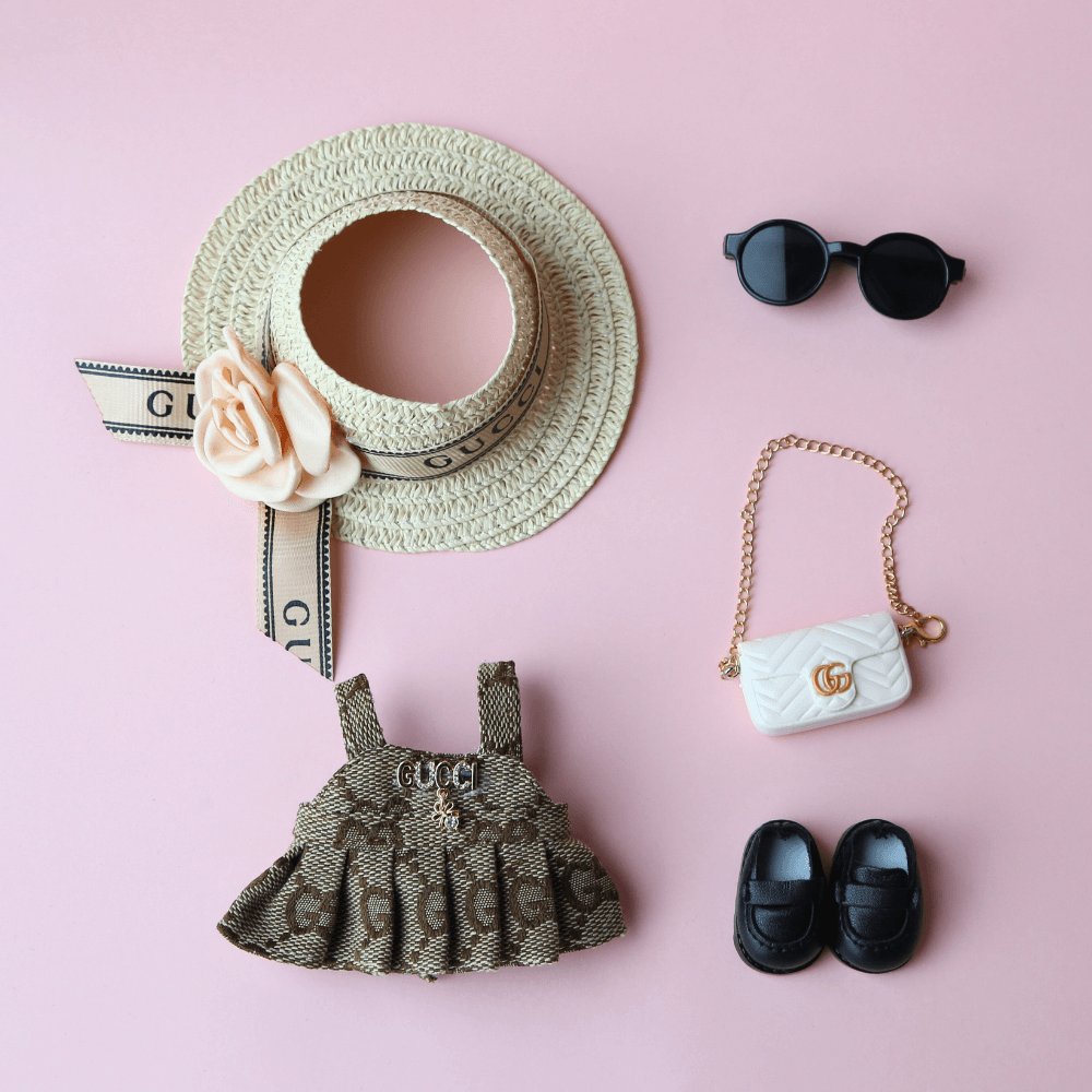 Gucci Vintage Set (Dress, Hat & Bag)