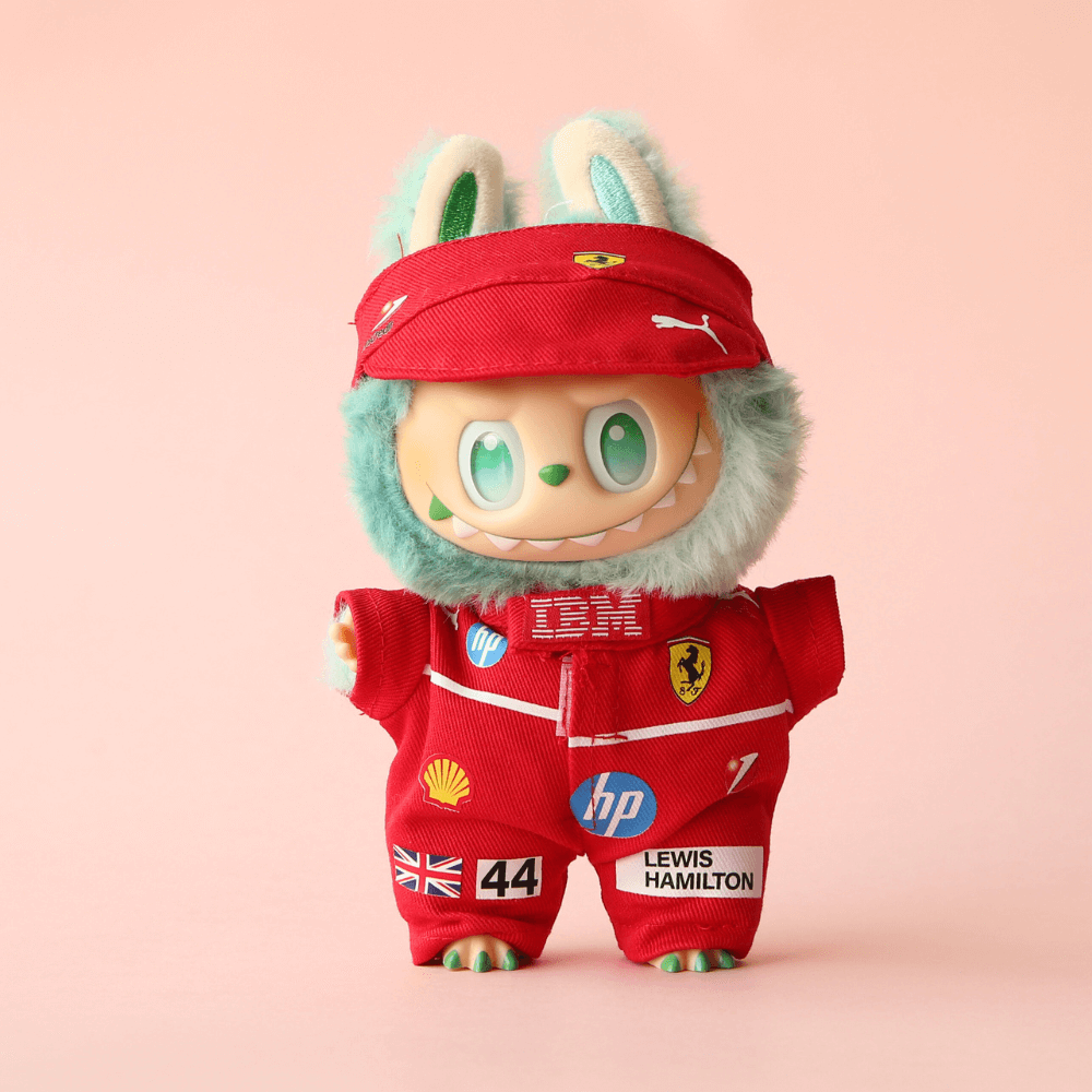 F1 Ferra Racing Suit, Suit & Cap- Labubu Clothes