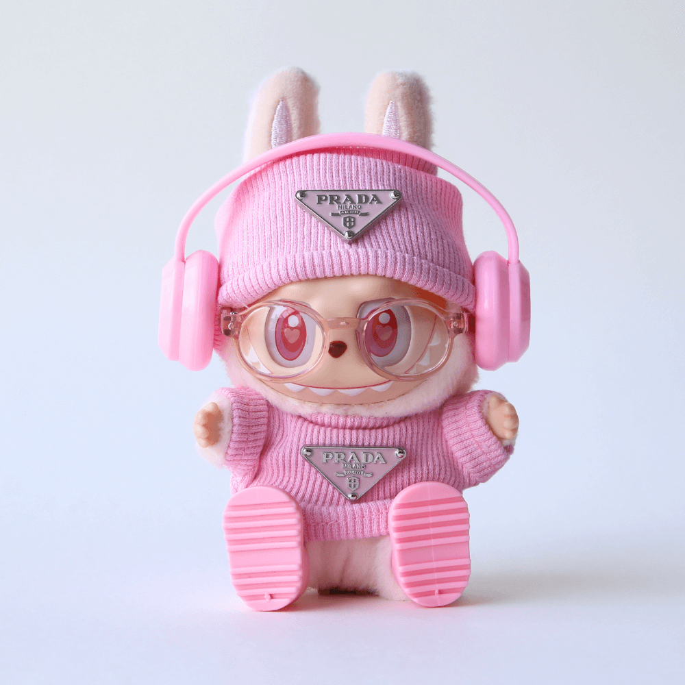 Prada Pink Top & Hat Set  (Metallic Logo)